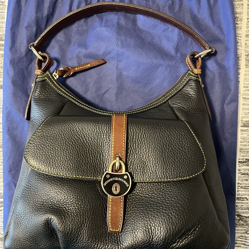 Dooney & Bourke Samba Logo Lock Pebble Leather Hobo Shoulder bag
